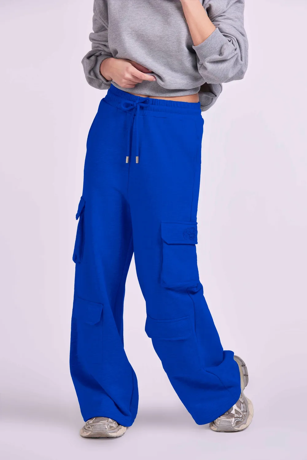 4 Giveness 4-Pocket pantaloni oversize grigi cotone