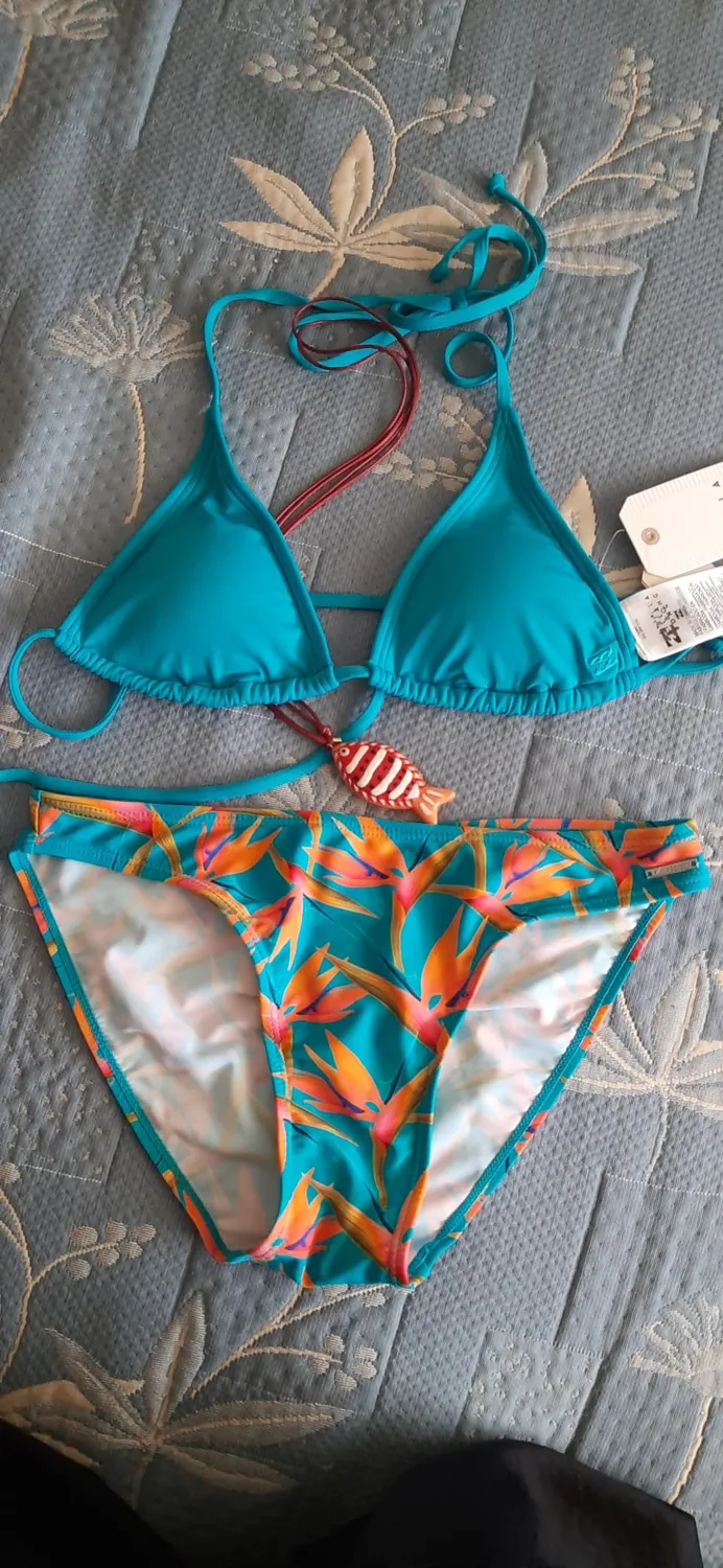 Billabong Sol Searcher Multi Tri top bikini donna Nero riciclato