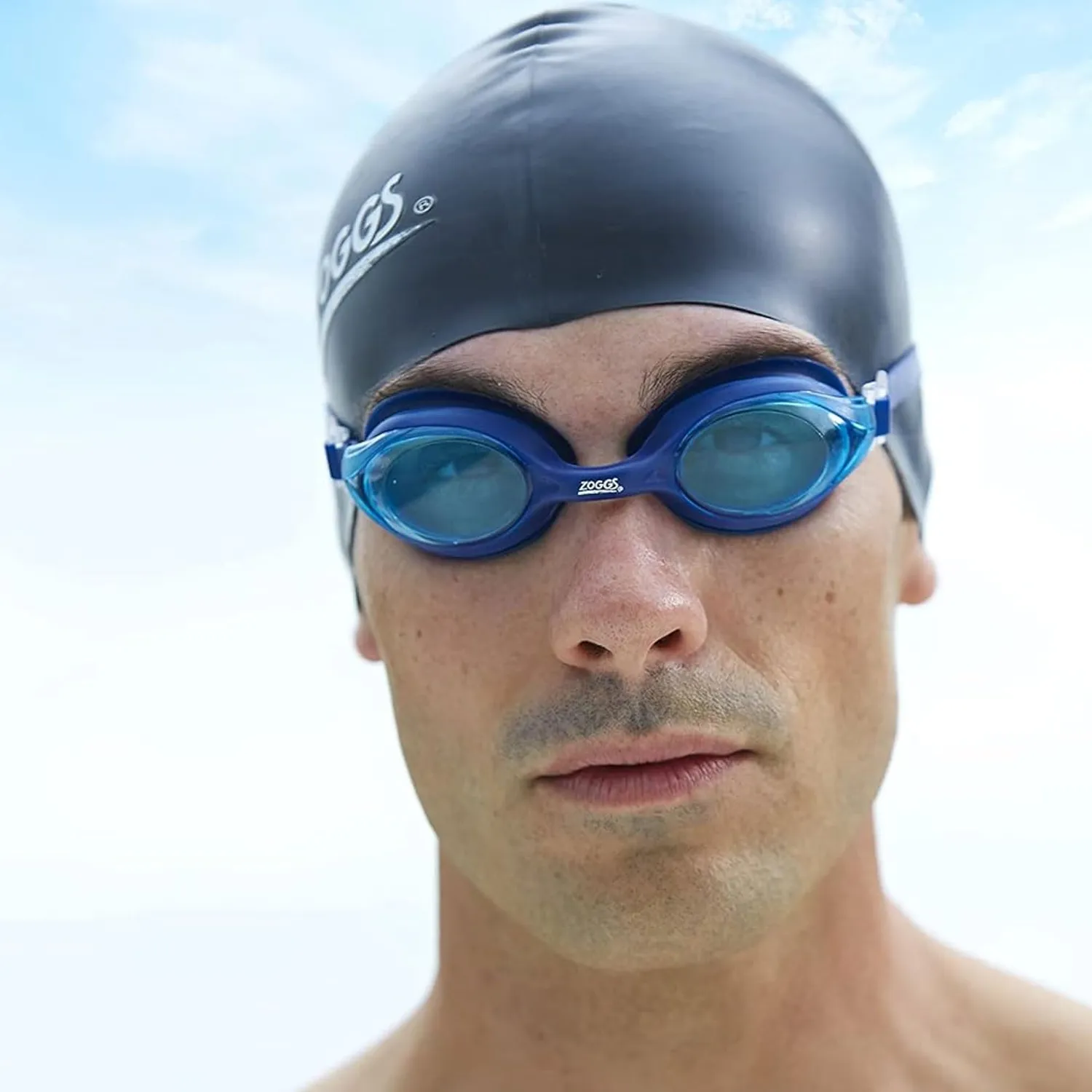 Zoggs Bondi occhialini nuoto blu bianco tinta antiappannanti