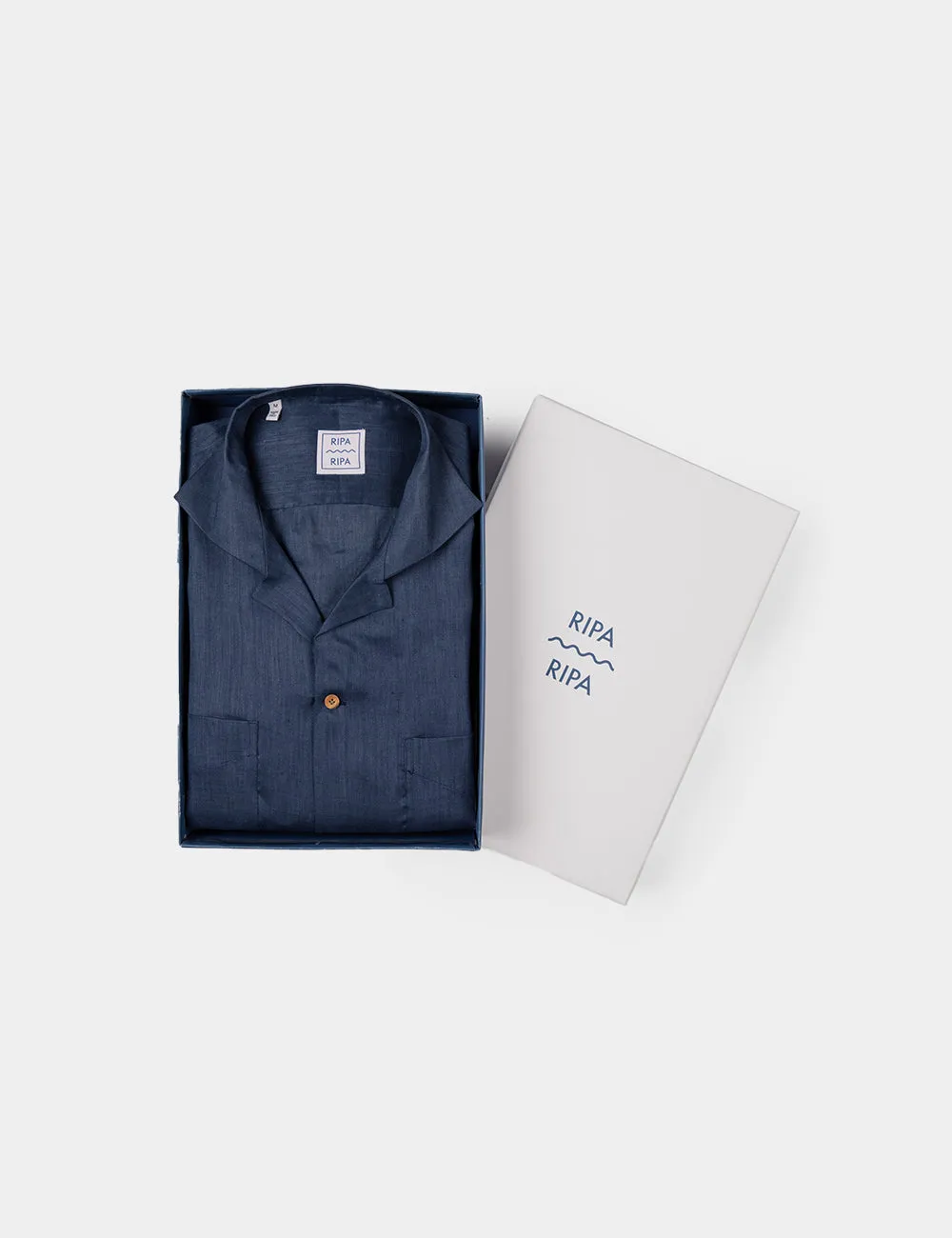 Ripa Ripa Ischia Blu Notte camicia uomo stile anni 60