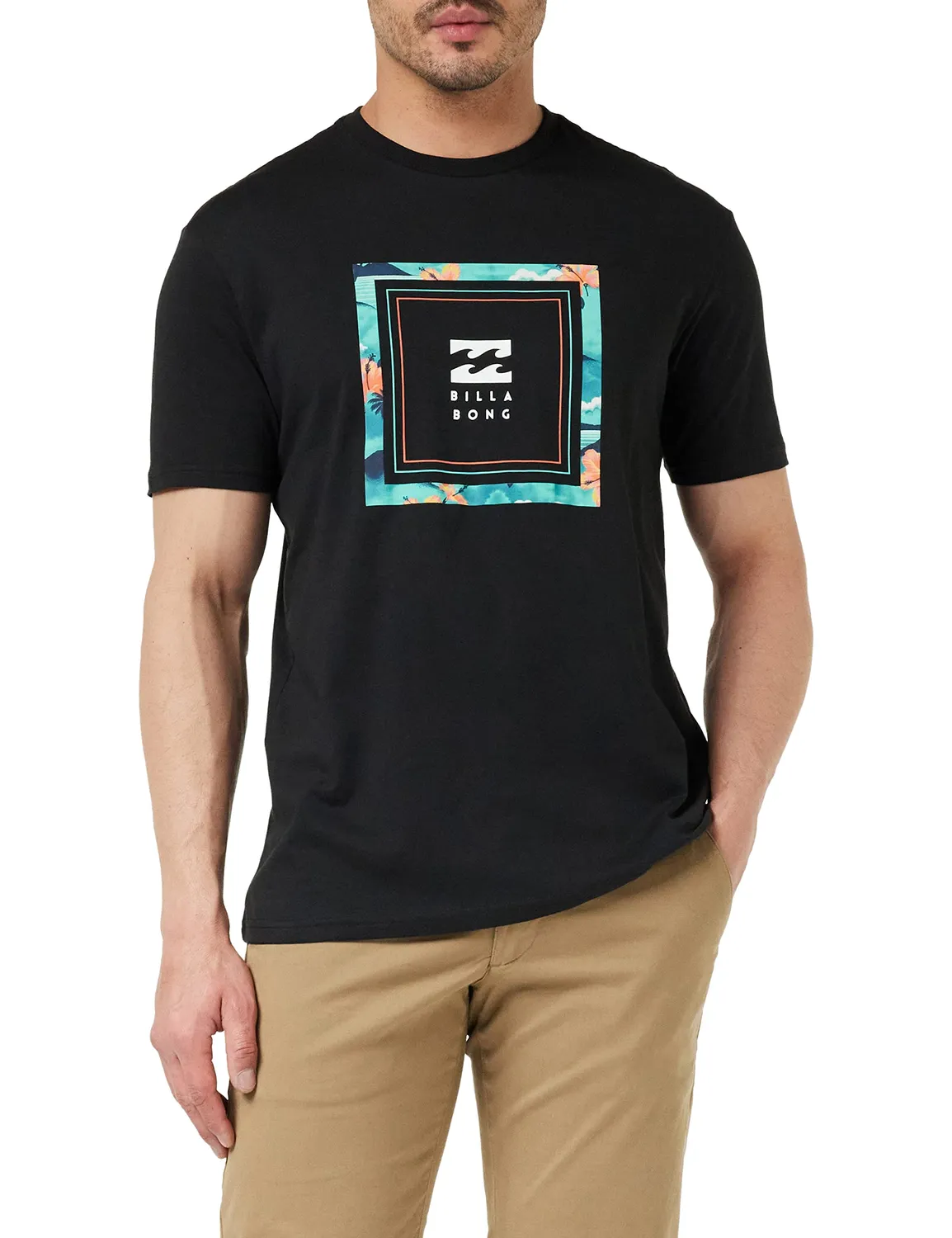 Billabong Themed SS maglietta uomo cotone nero