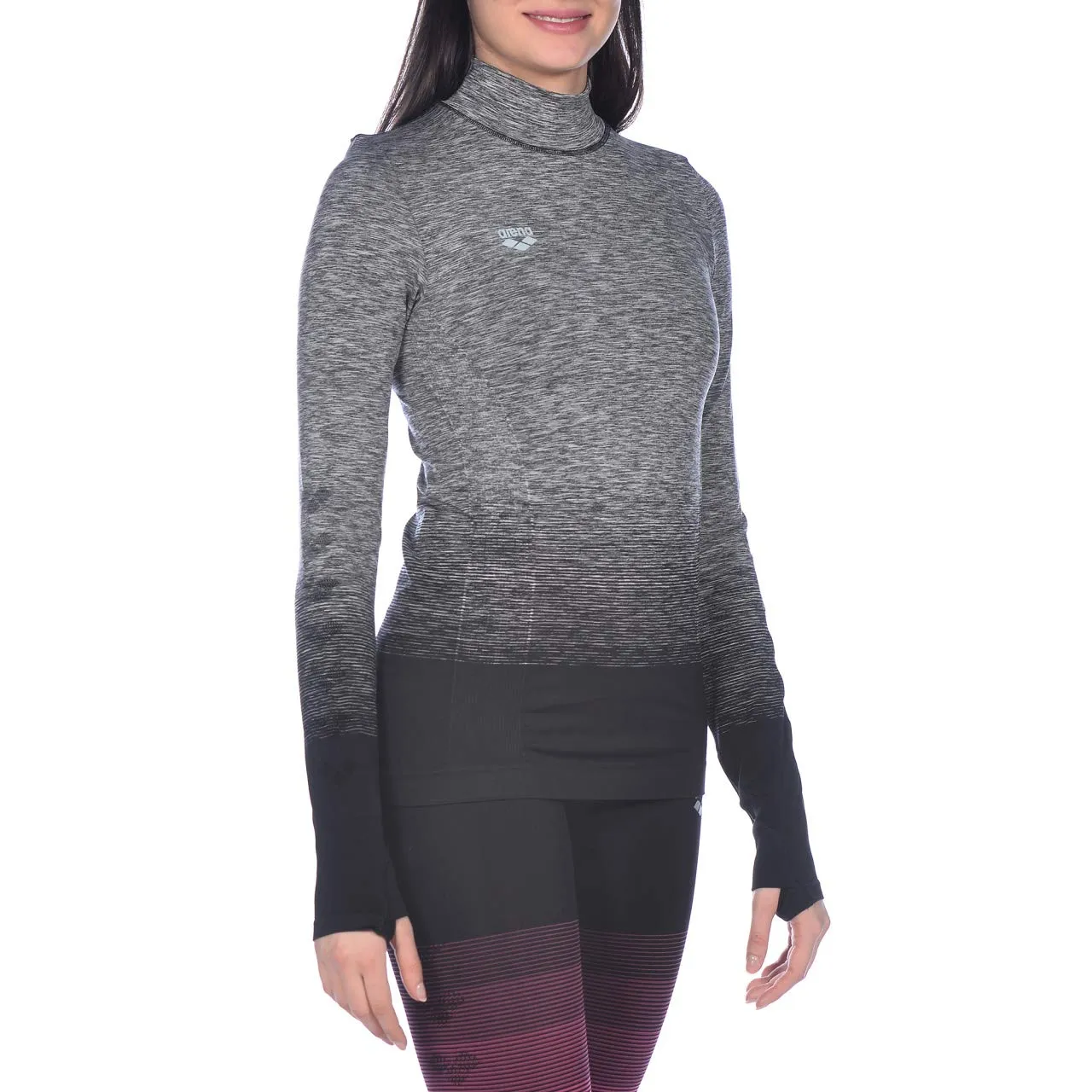 Arena Seamless Maglia Donna Maniche Lunghe nera termica