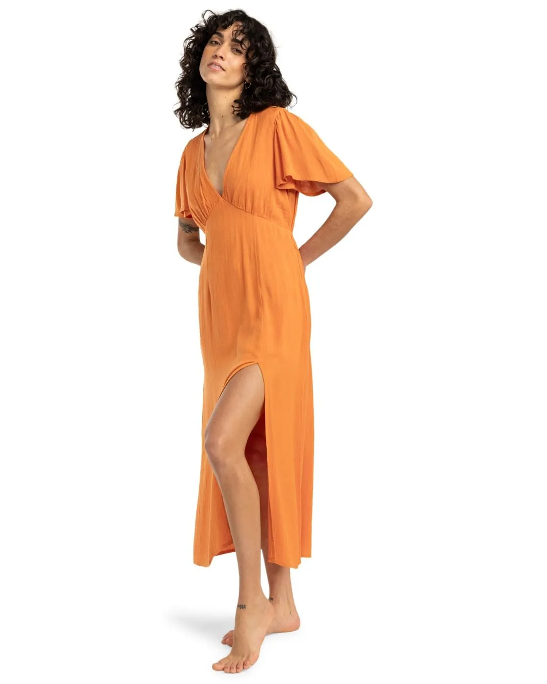 Billabong Jet Set Vestito Donna Arancione S Tessuto Leggero
