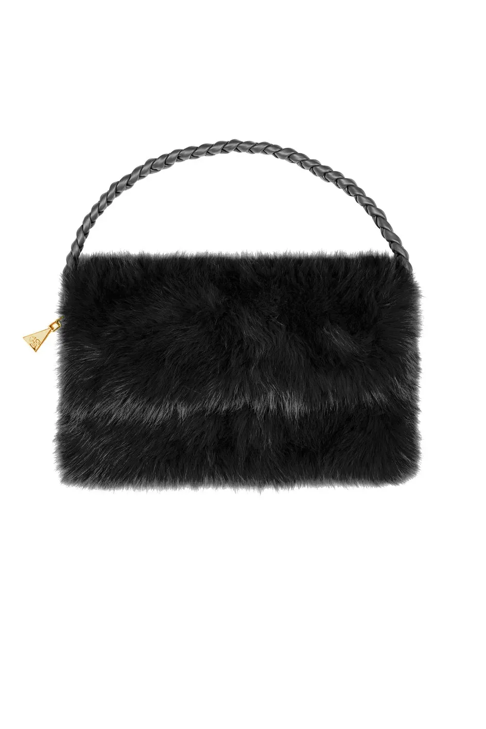 4 Giveness Clutch Eco Fur Pochette Nera eco pelliccia