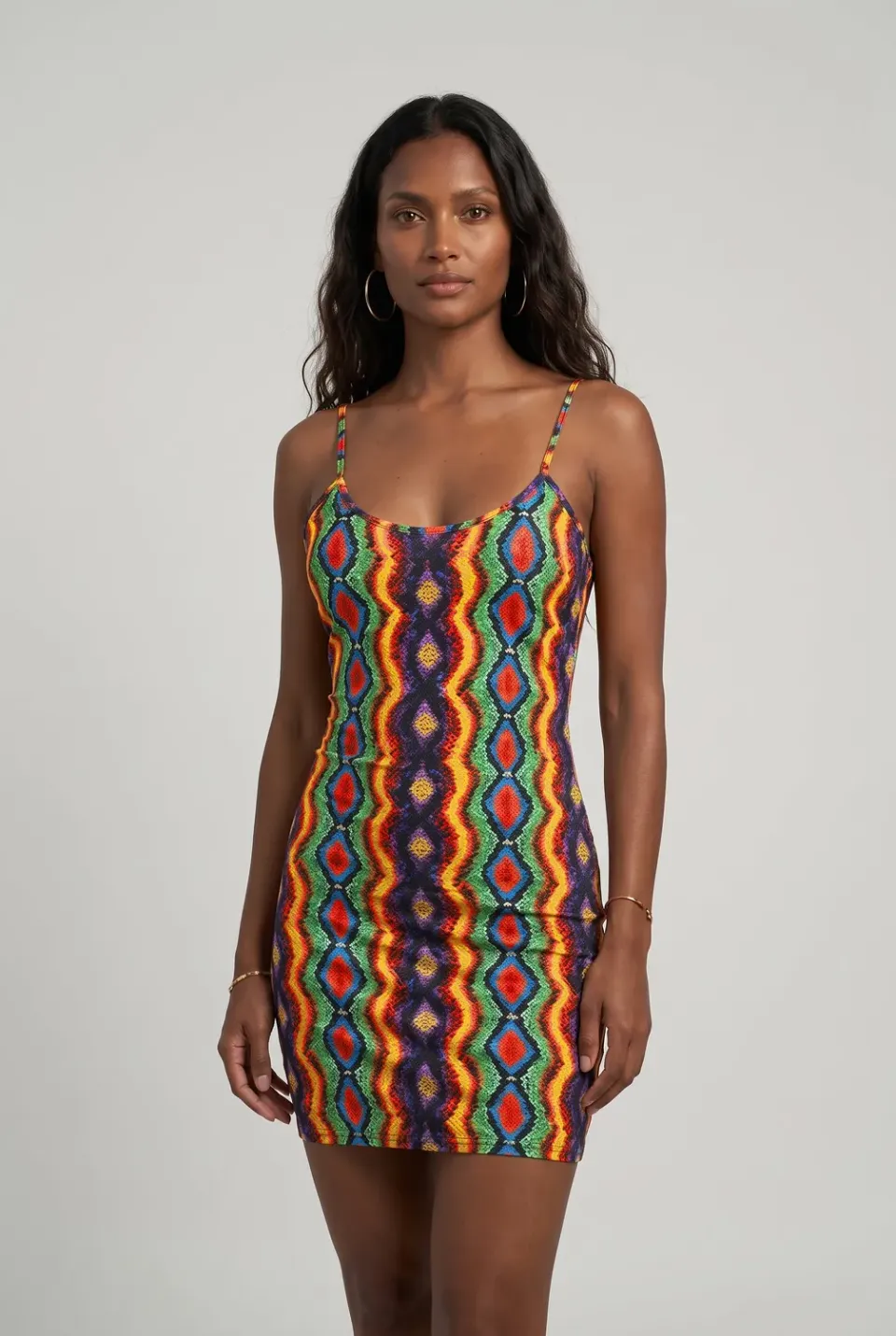 4 Giveness Abito Corto Rainbow Python Jersey
