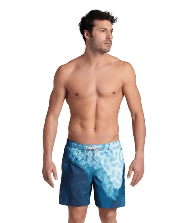 Arena Water Prints Beach Boxer mare white-monogram riciclato