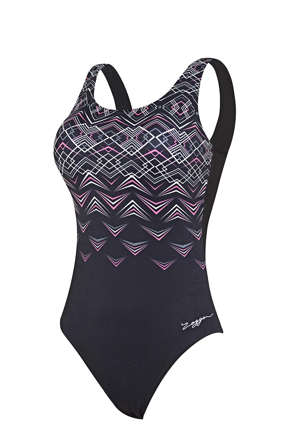 Zoggs Electric Scoopback Costume Donna 42 Nero Resistente