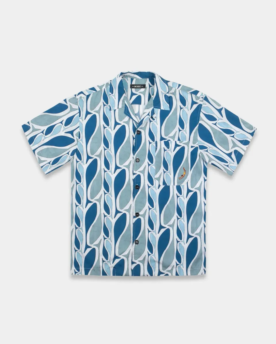 Mosso Sunwear Pesci camicia maniche corte bianca pesci