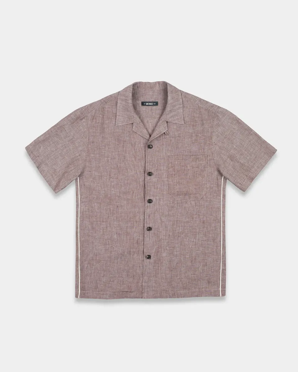 Mosso Sunwear Athens camicia lino marrone manica corta