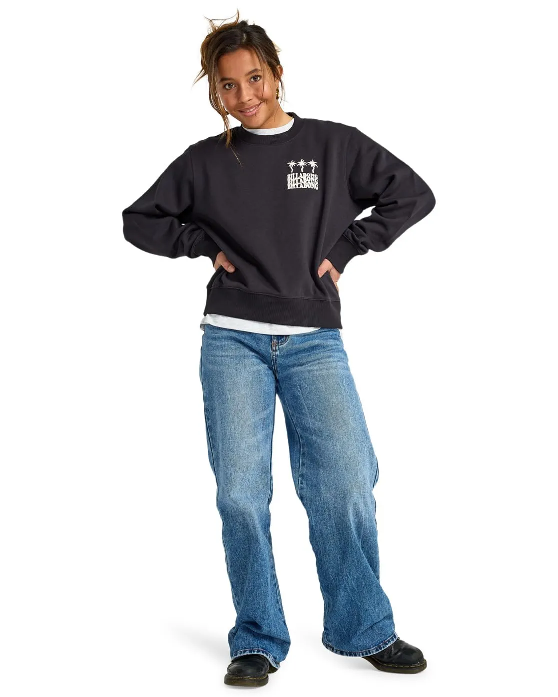 Billabong Family Tree felpa donna girocollo pile riciclato