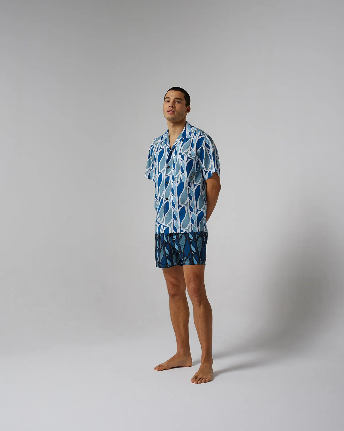 Mosso Sunwear Pesci camicia maniche corte bianca pesci
