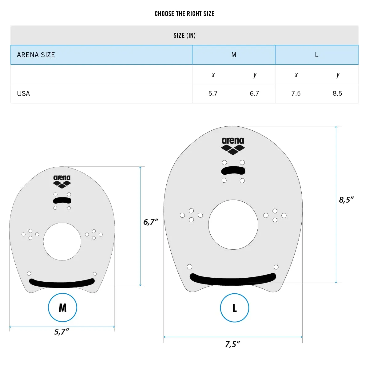 Arena Elite Hand Paddle palette nuoto adulti perforate