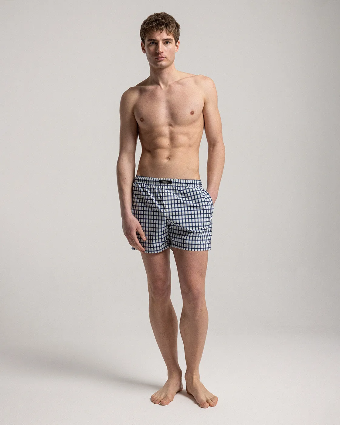 Mosso Sunwear Check costume boxer blu a quadri