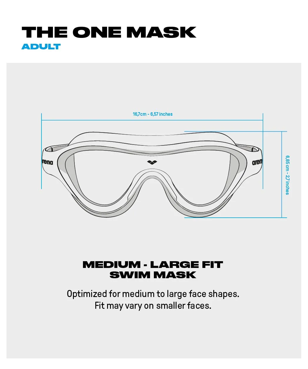 Arena The One Mask occhialini nuoto clear black