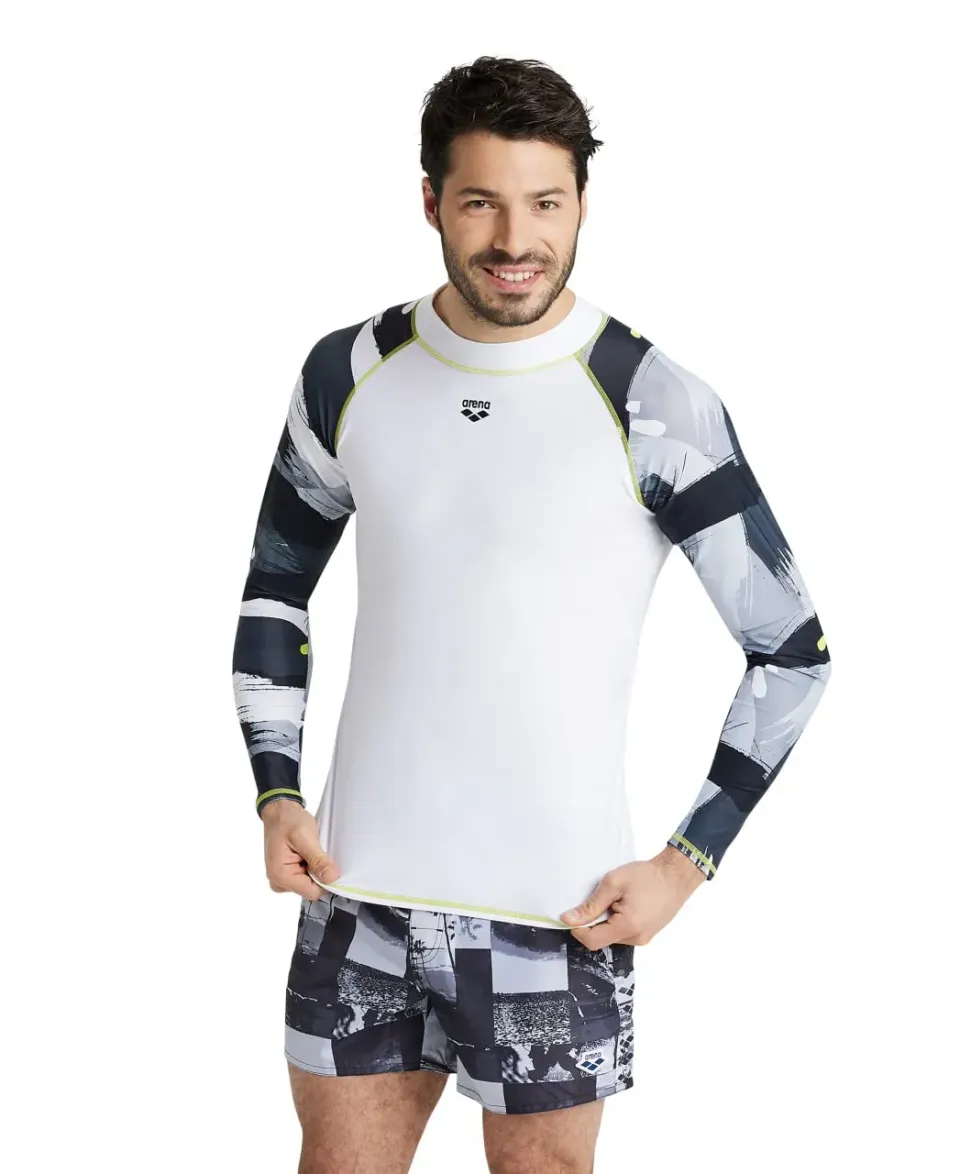 Arena Rash Vest Allover Maglia UV Uomo Maniche Lunghe
