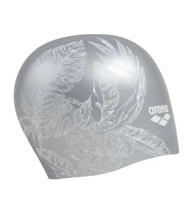 Arena Sirene Silicone cuffia nuoto capelli lunghi argento