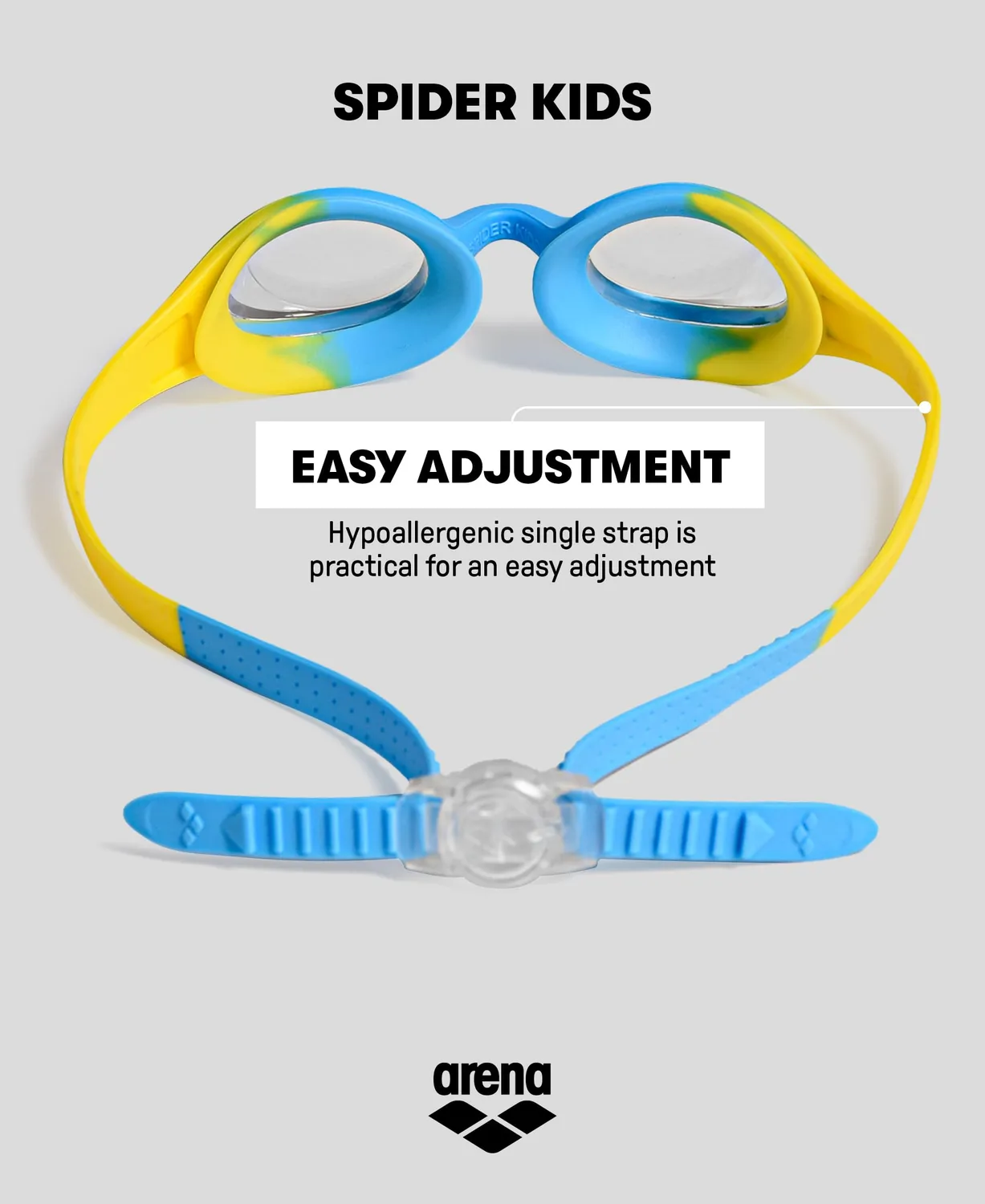 Arena Spider Kids occhialini nuoto lightblue-blue-blue antiappannamento