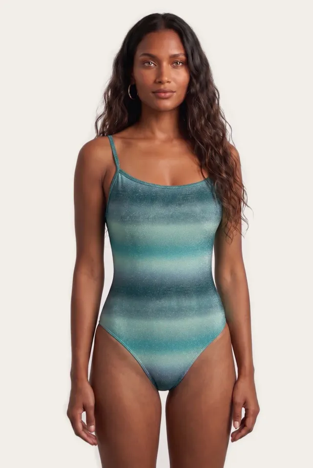 4 Giveness Shimmer Fade costume intero monospalla ottanio