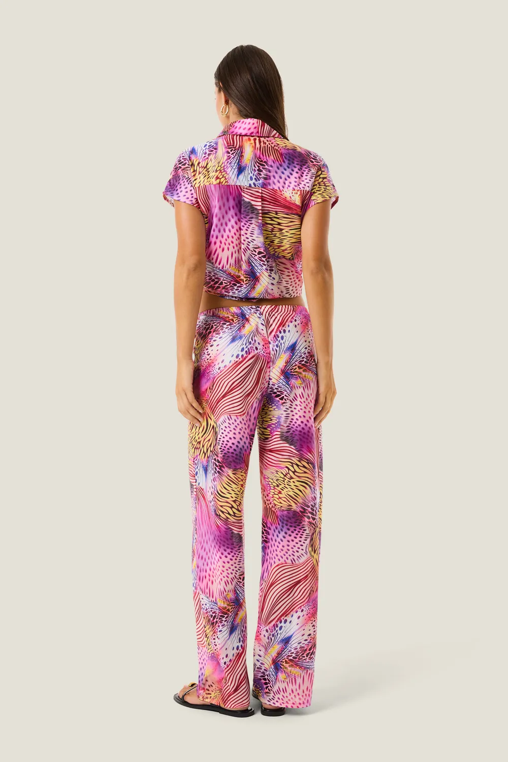 4 Giveness Pink Butterfly pantalone donna variante unica leggero