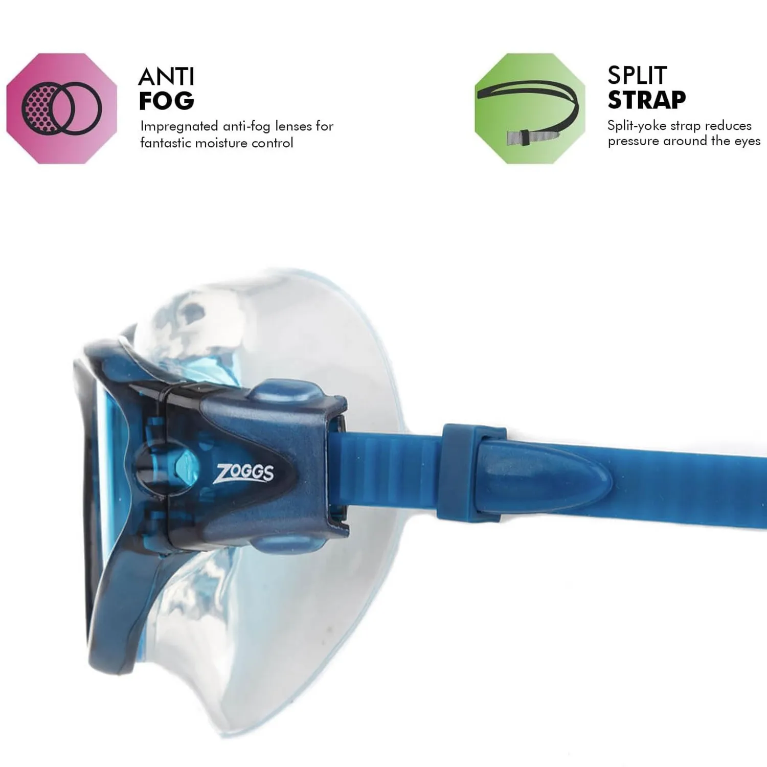 Zoggs Tri-Vision maschera nuoto grigio nero lente rame