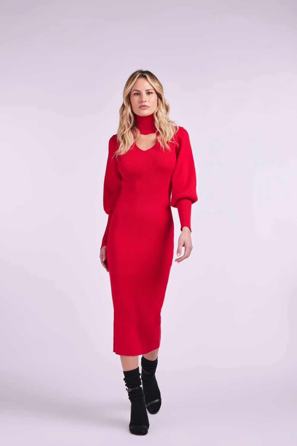 4 Giveness Long Knitted abito lungo maglia nero M