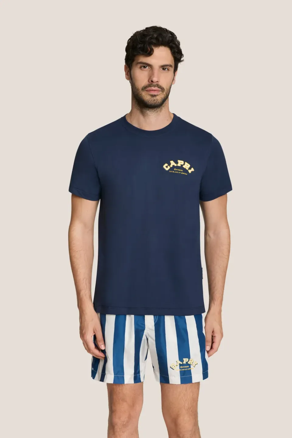 4 Giveness Capri t-shirt jersey uomo bianco stampa