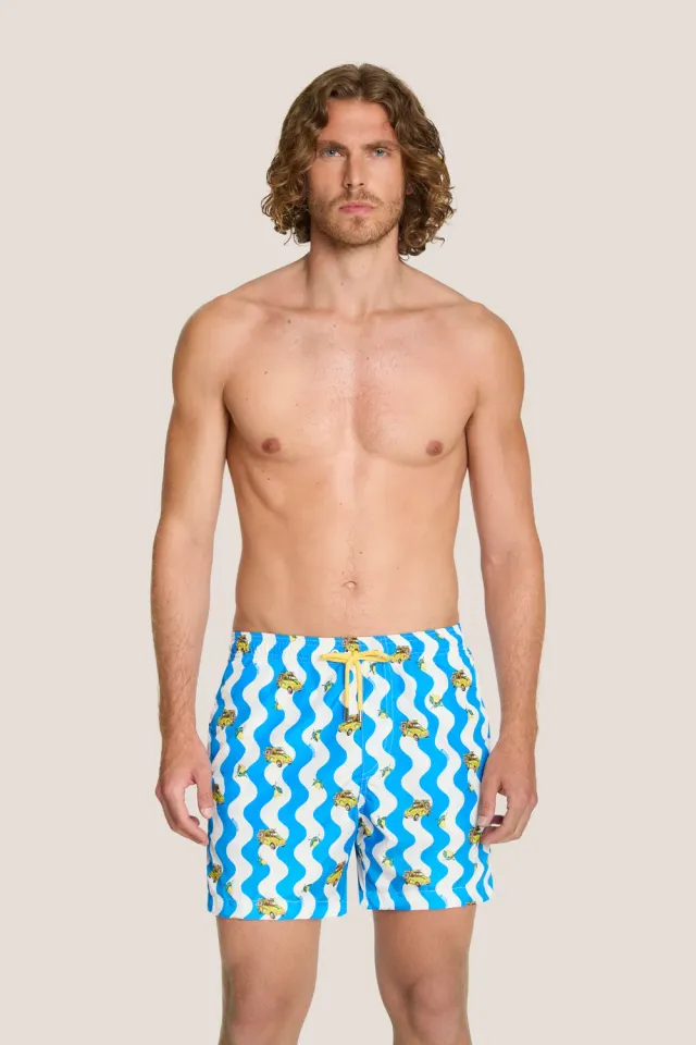 4Giveness Capri Short Mare Uomo Tinta Unita Blu