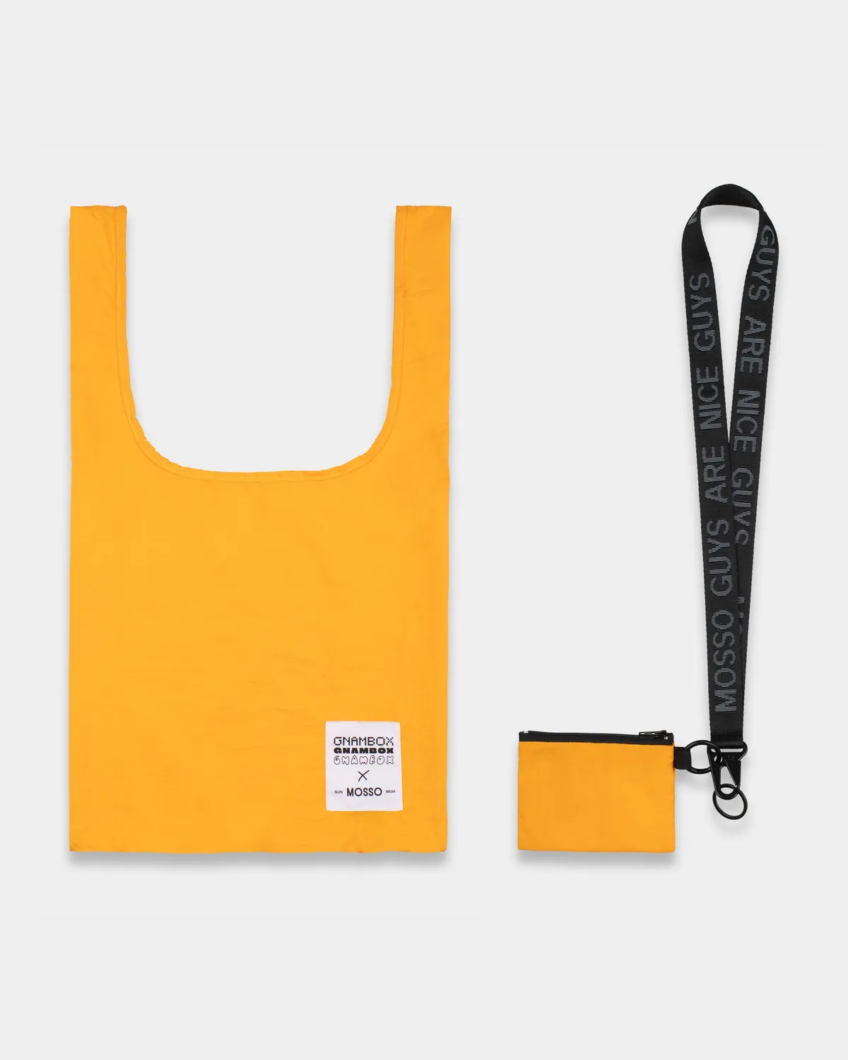 Mosso Sunwear Gnambox pouch giallo con laccetto da collo