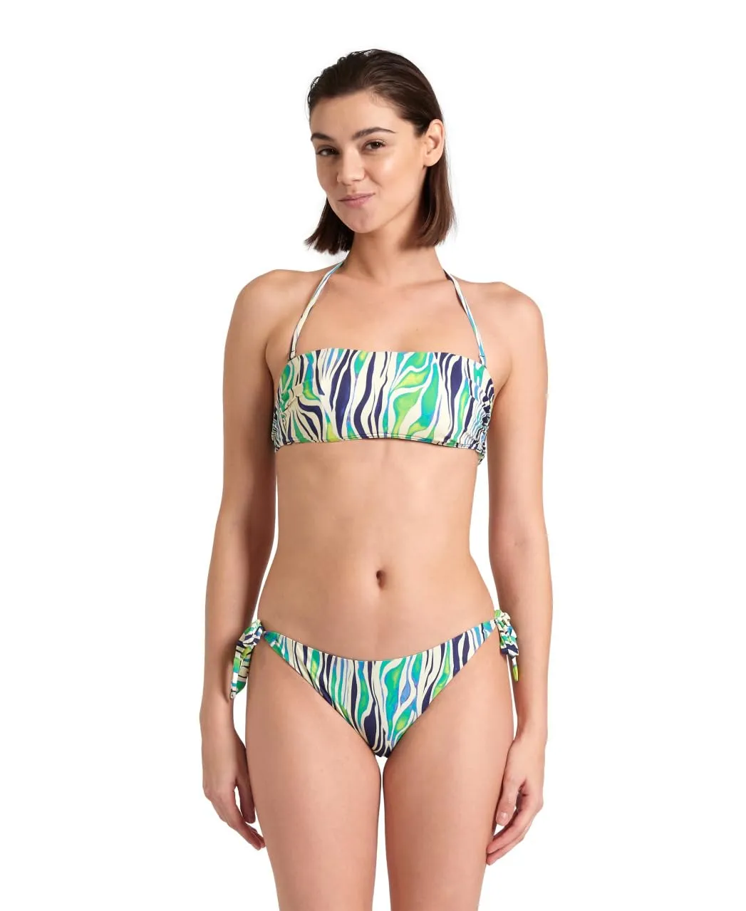 Arena Water Print bikini fascia due pezzi coppe fisse