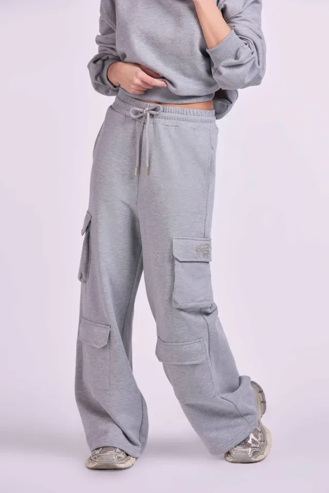 4 Giveness 4-Pocket pantaloni oversize grigi cotone