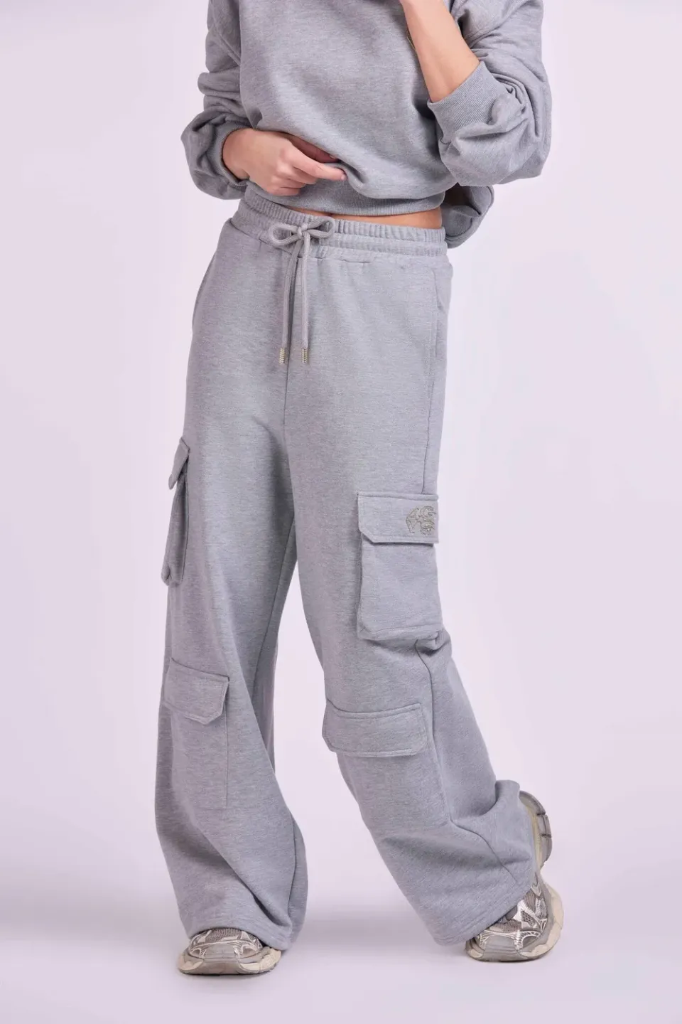 4 Giveness 4-Pocket pantaloni oversize grigi cotone