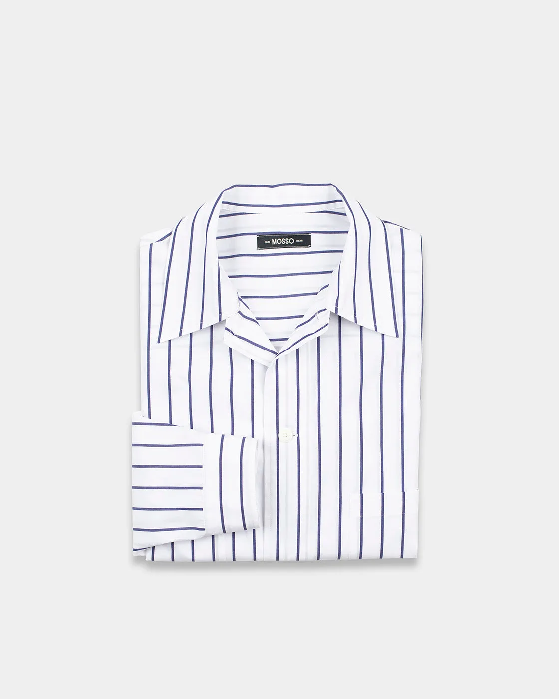 Mosso Sunwear camicia cotone blu a righe manica corta