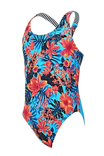 Zoggs Wunderlust Rowleeback Costume Intero Bambina Floreale Cloro