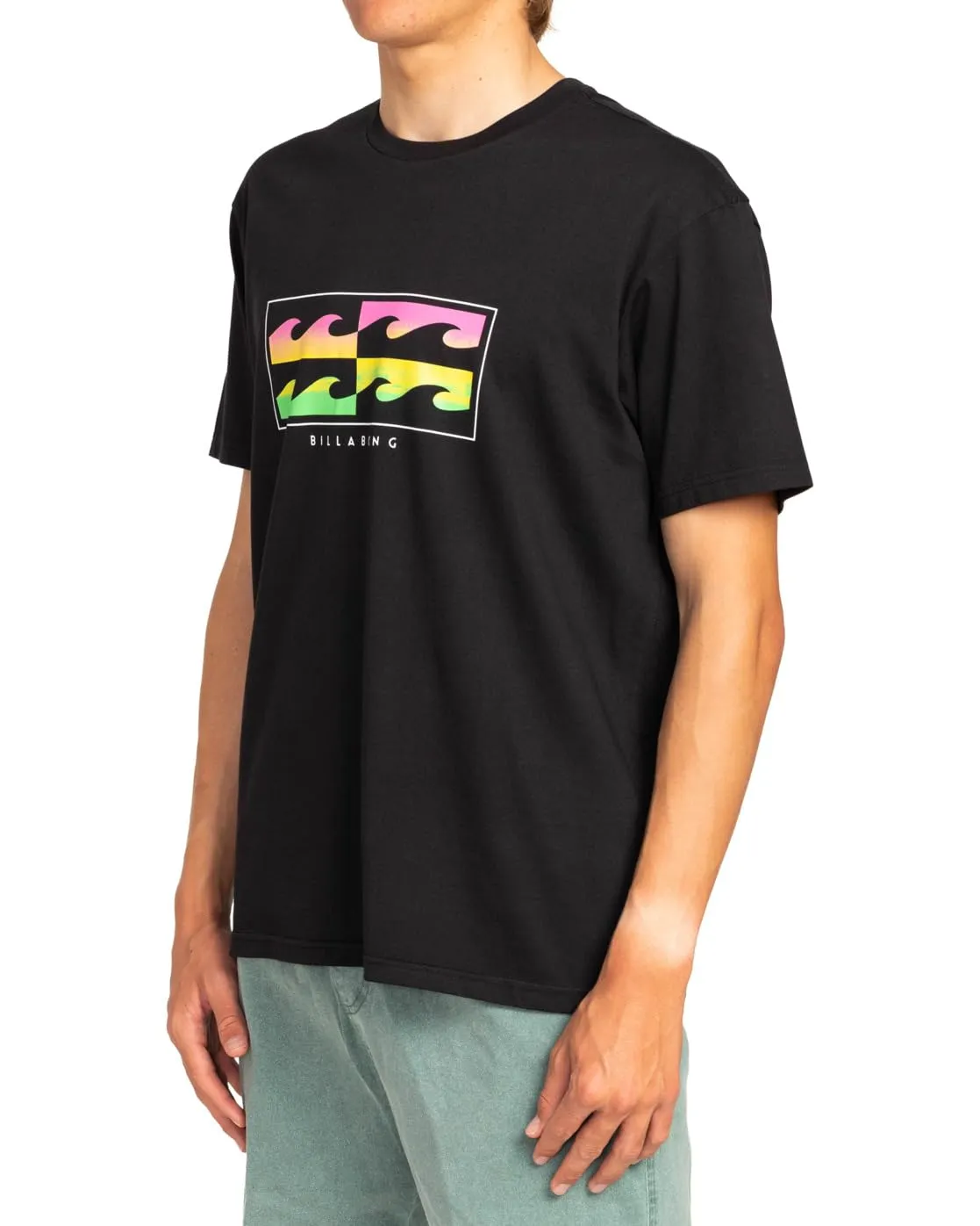 Billabong Inversed SS maglietta uomo nera logo petto
