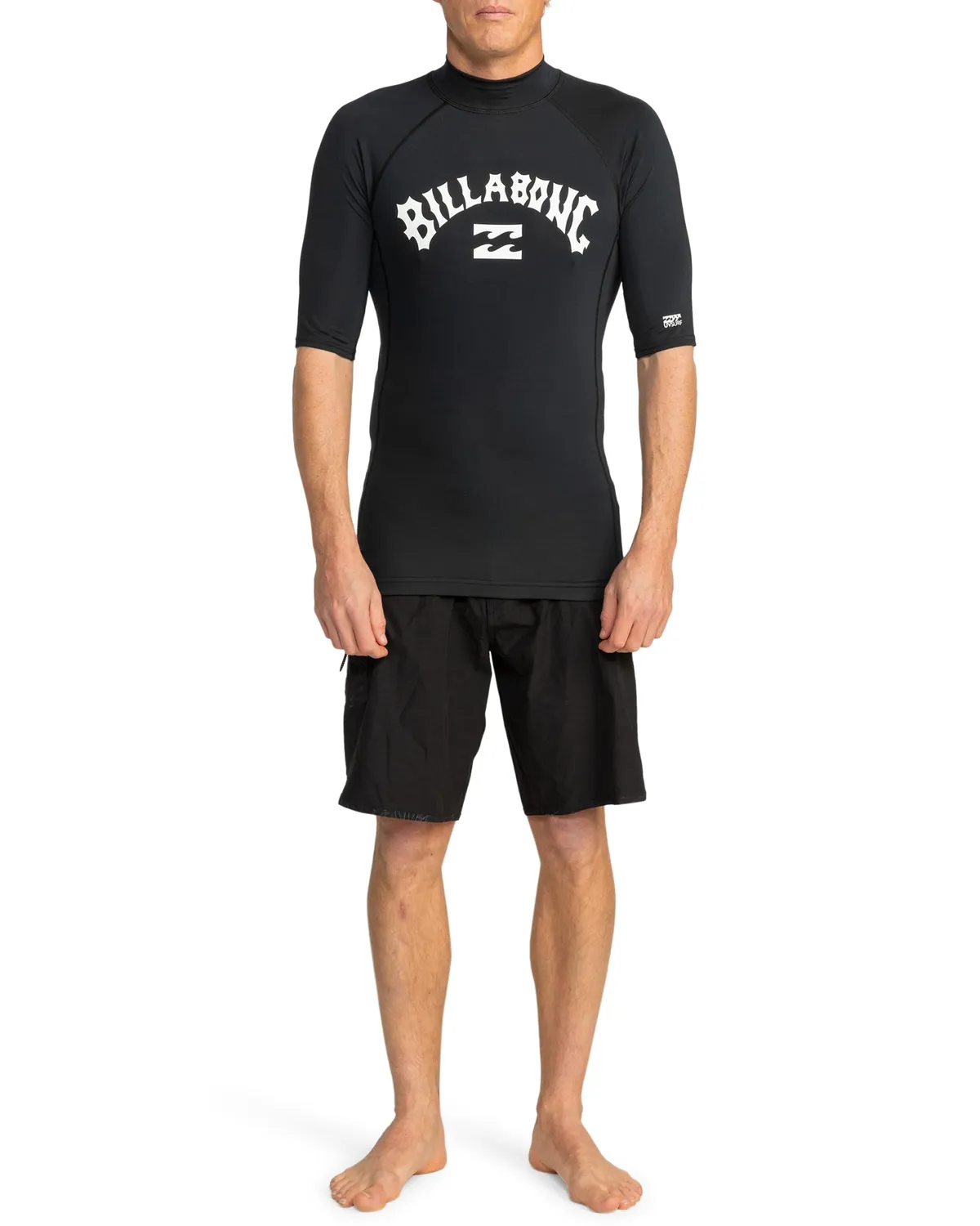 Billabong Logo Surf SS lycra uomo nera UPF 50+