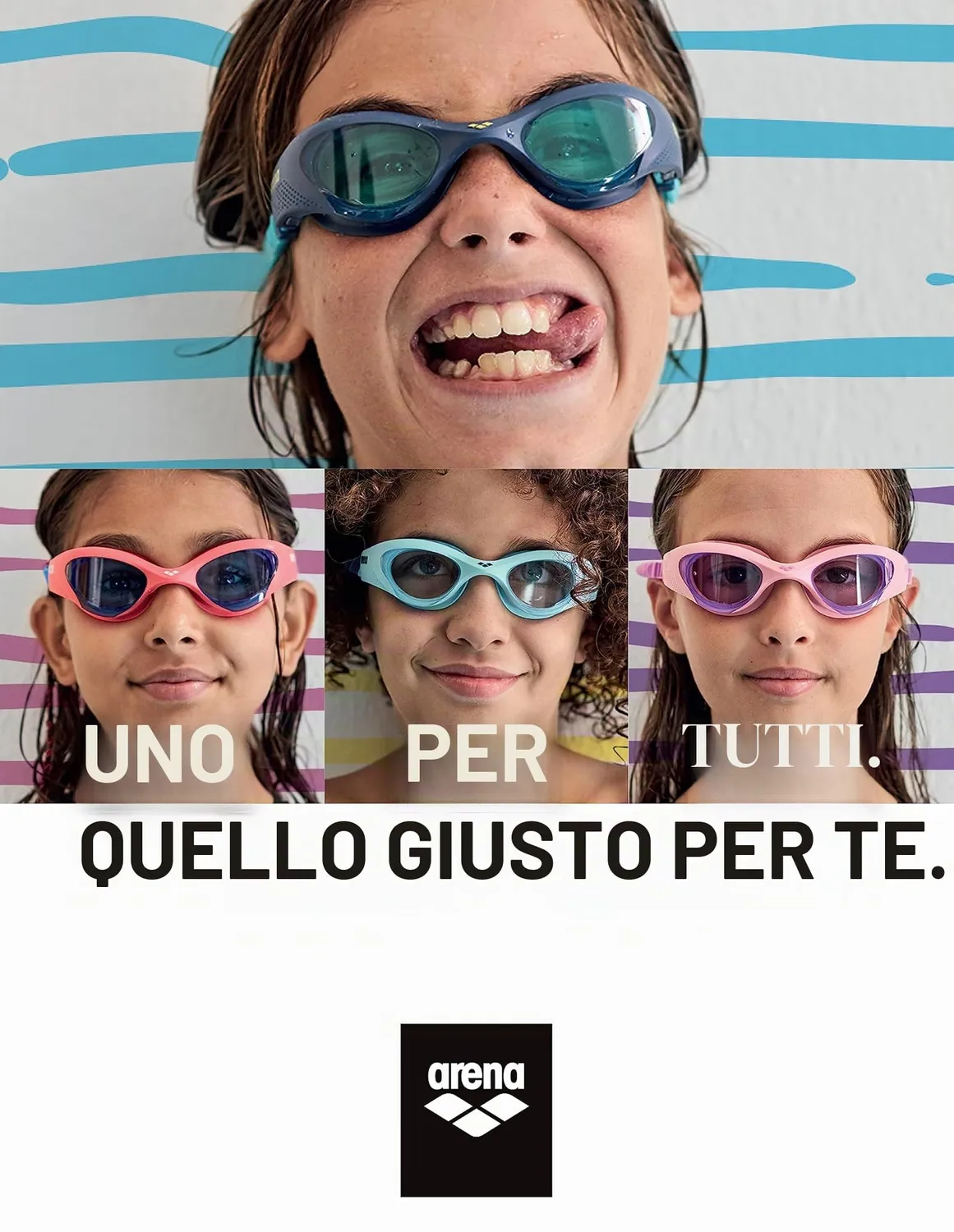 Arena The One Junior Occhialini Bambini Lightblue-Red-Blue UV