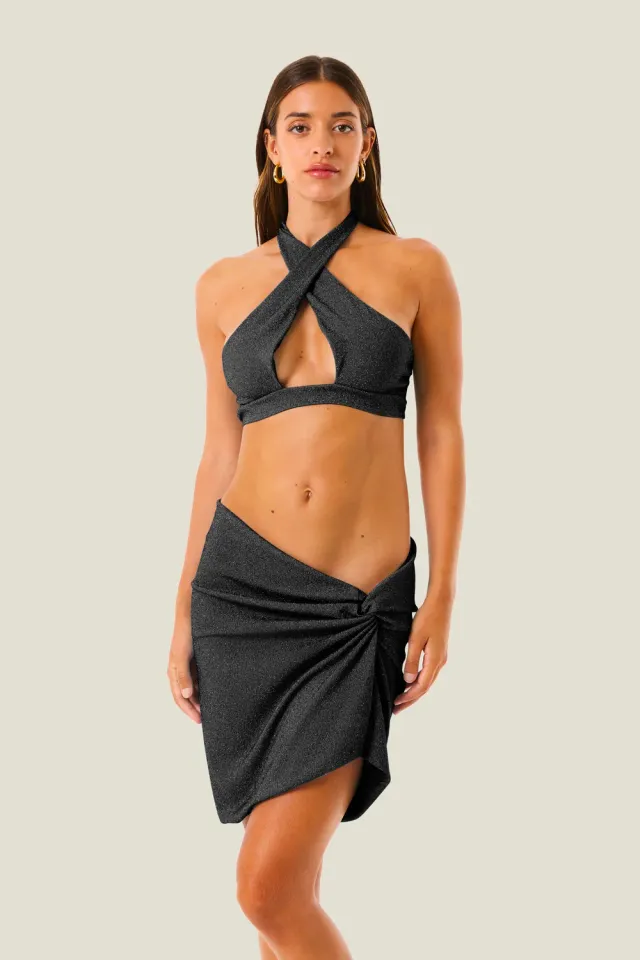 4 Giveness Mini Color Lurex gonna nero S lurex