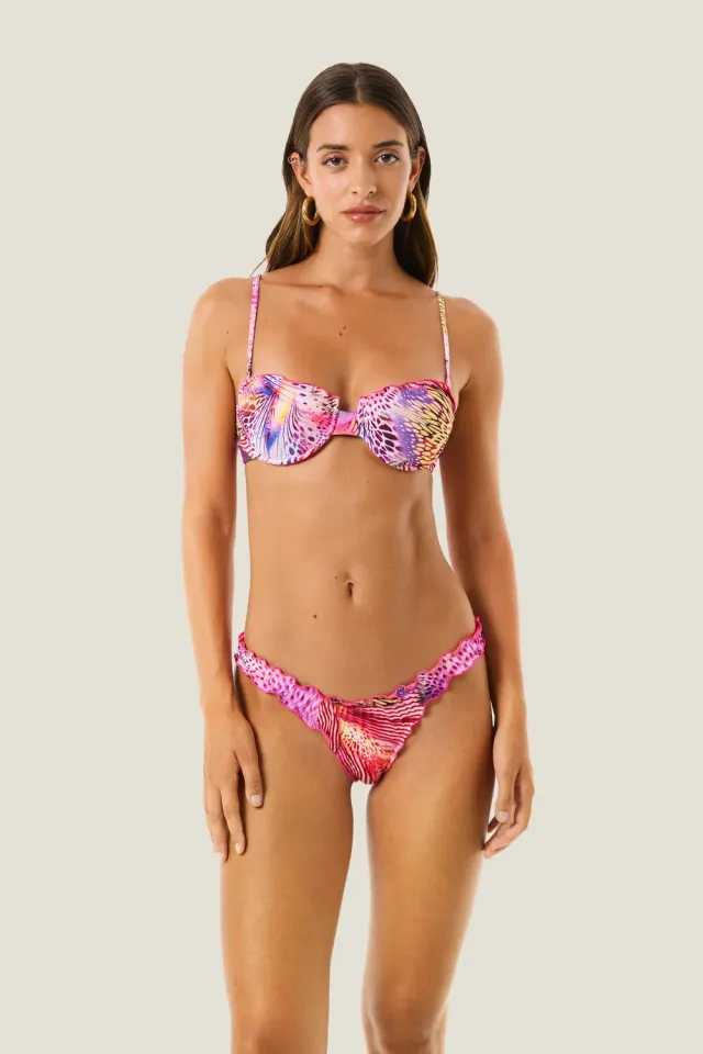 4 Giveness Pink Butterfly Bikini Balconcino Multicolor