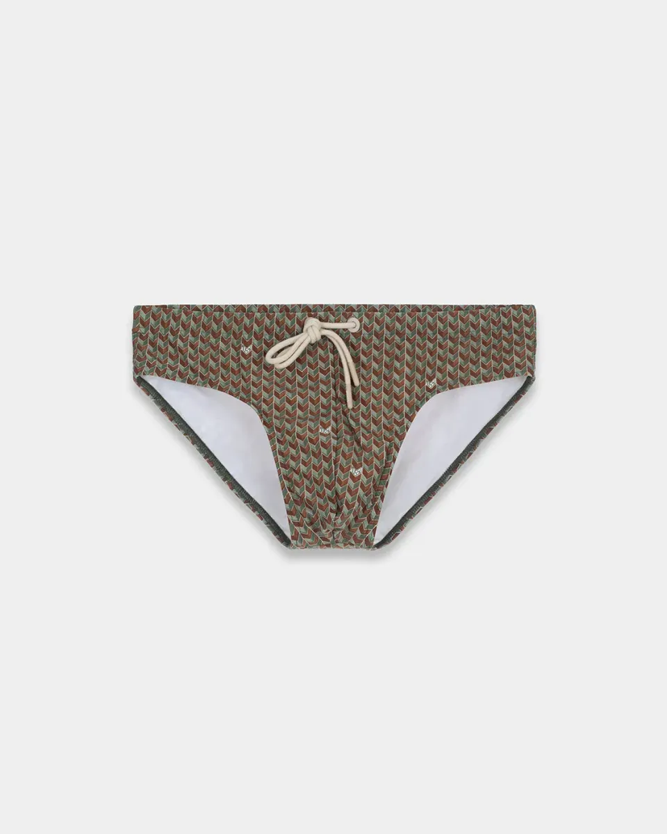 Mosso Sunwear Grains slip mare marrone ECONYL