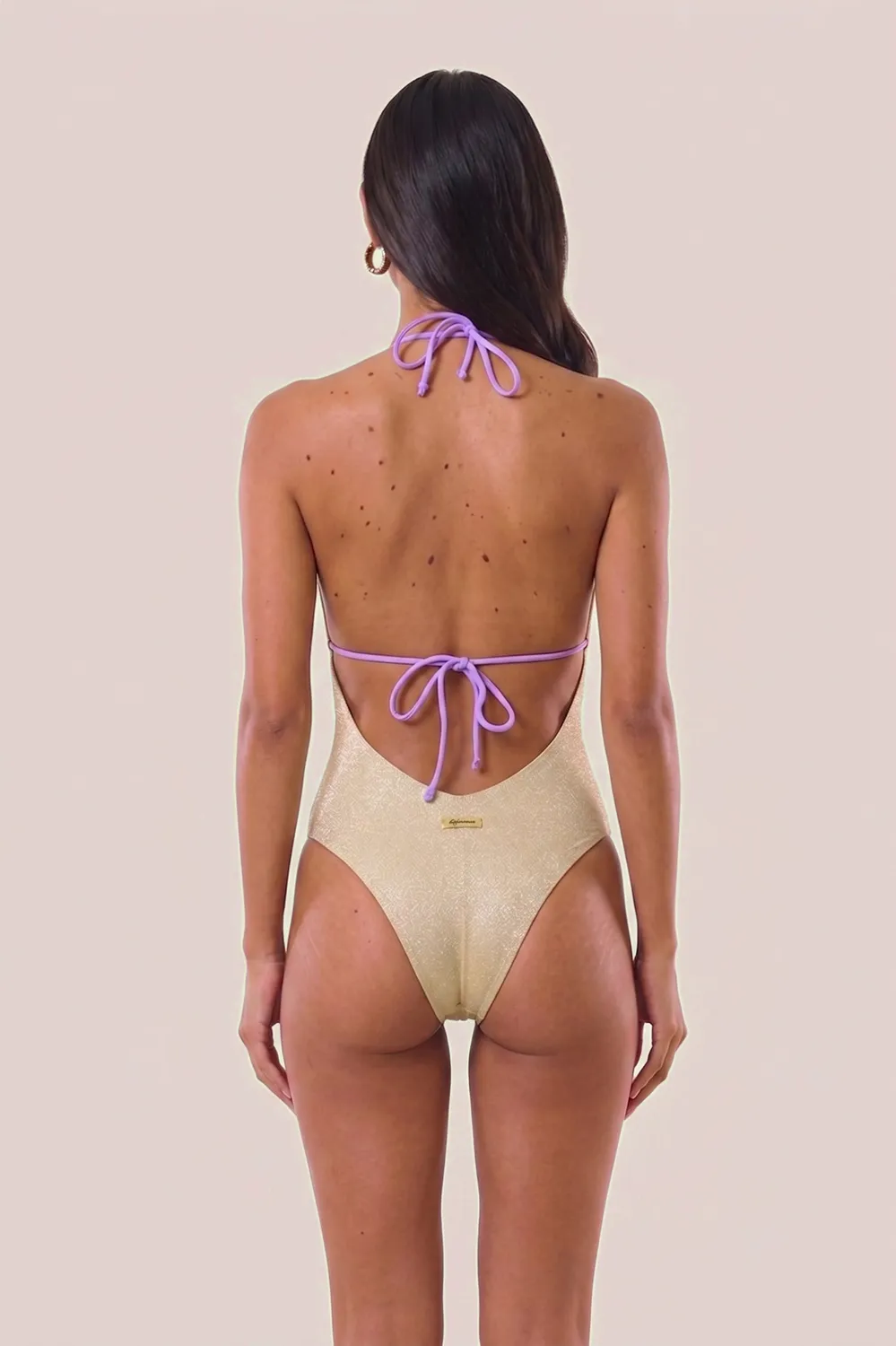 4 Giveness Glitter costume intero oro brillante