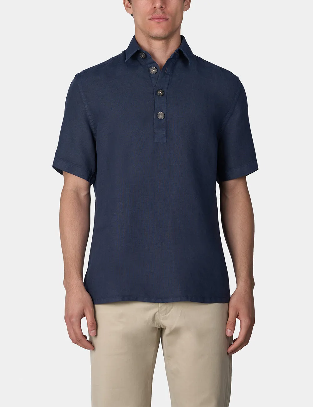 Ripa Ripa Vomero Polo Uomo Blu Lino Traspirante