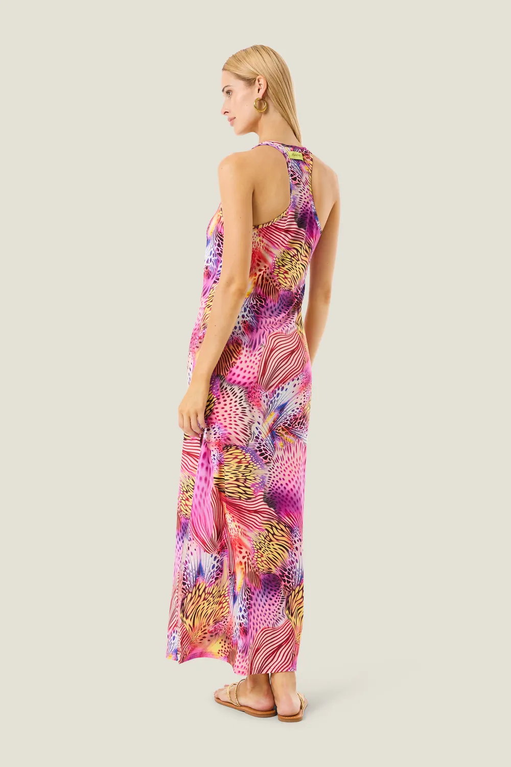 4 Giveness Abito Lungo Pink Butterfly Var. Unica