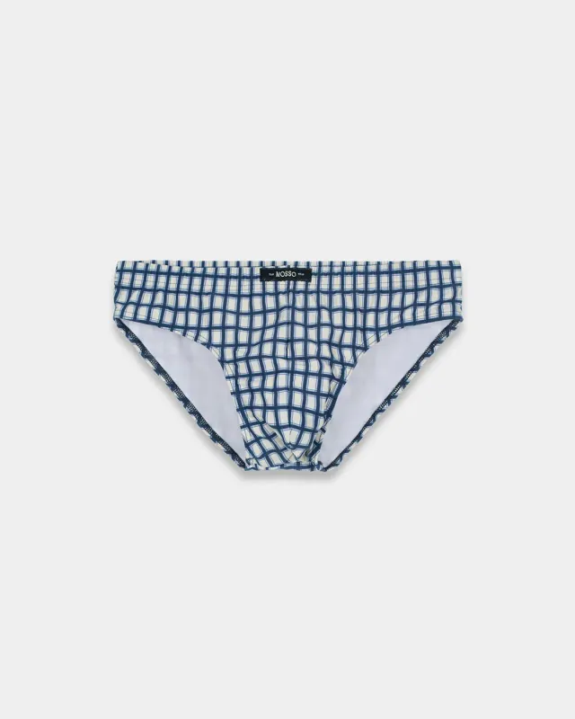 Mosso Sunwear Check Slip Mare Micro Quadri Blu