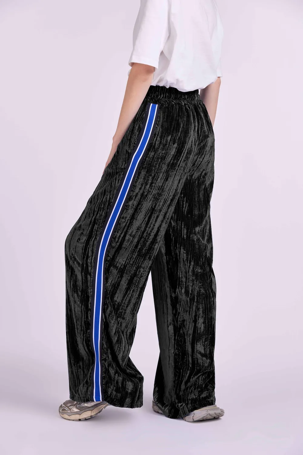 4Giveness 4GVS pantaloni palazzo bande grigio poliestere