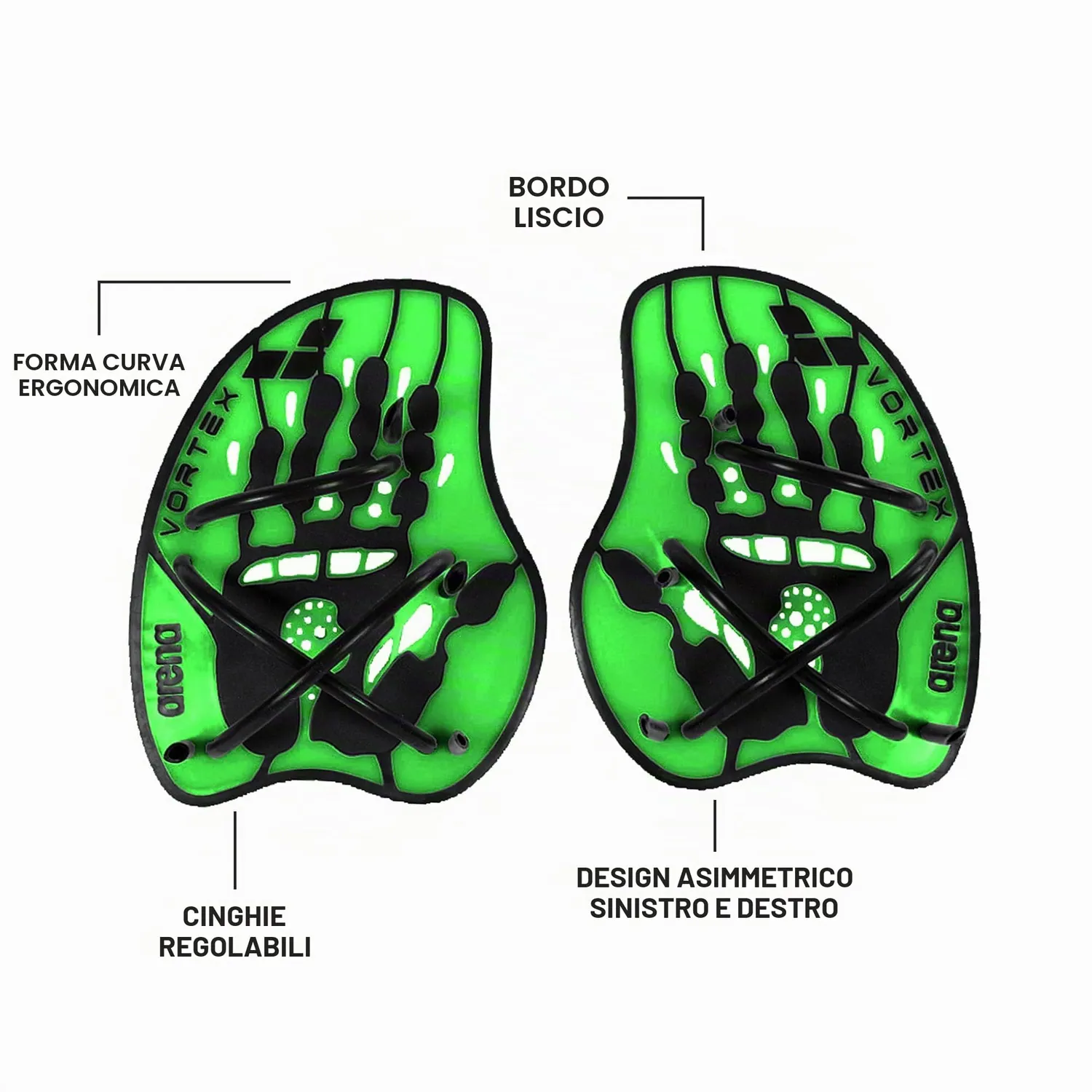 arena Vortex Hand Paddle palette nuoto tecnica forza