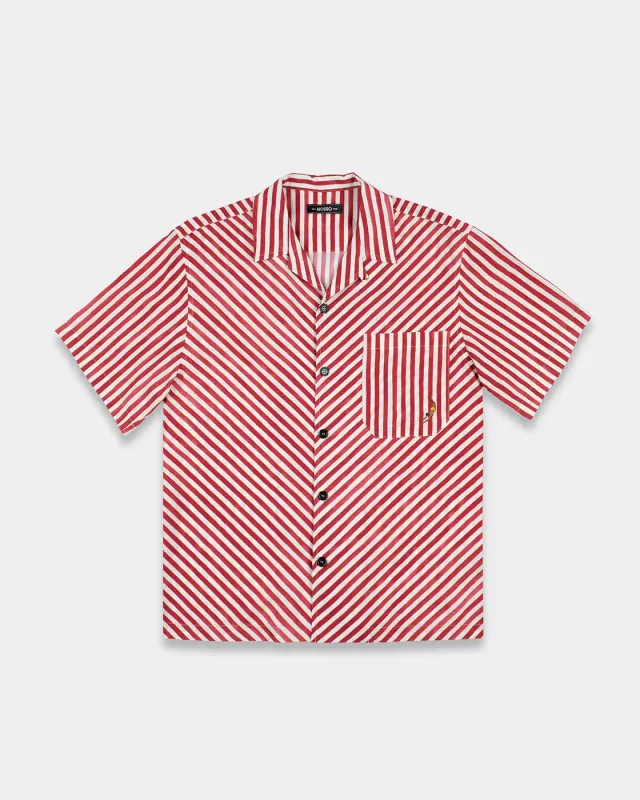 Mosso Sunwear Red Wave camicia manica corta TENCEL traspirante