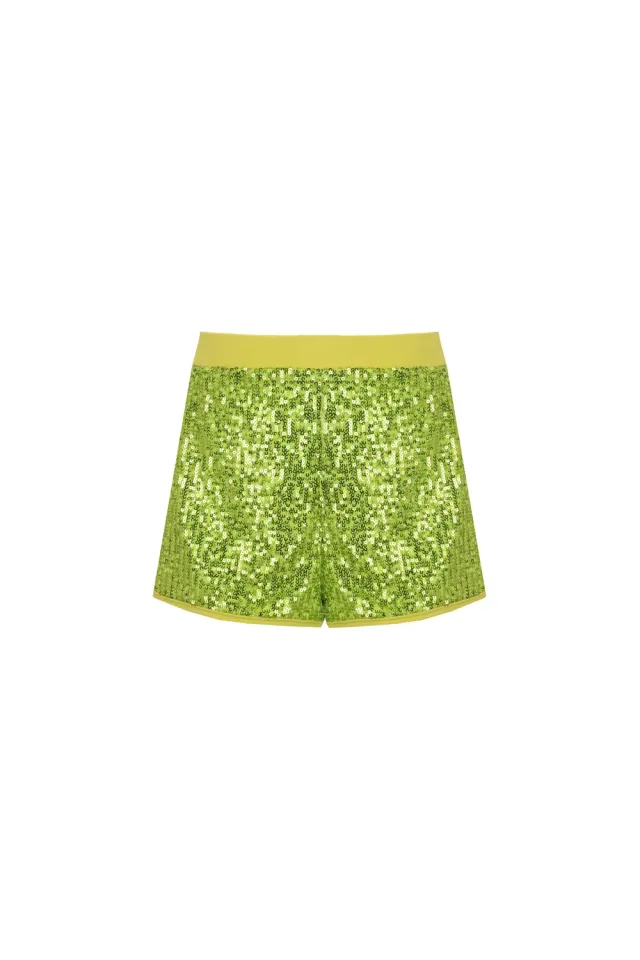 4 Giveness Paillettes short bimba verde con paillettes