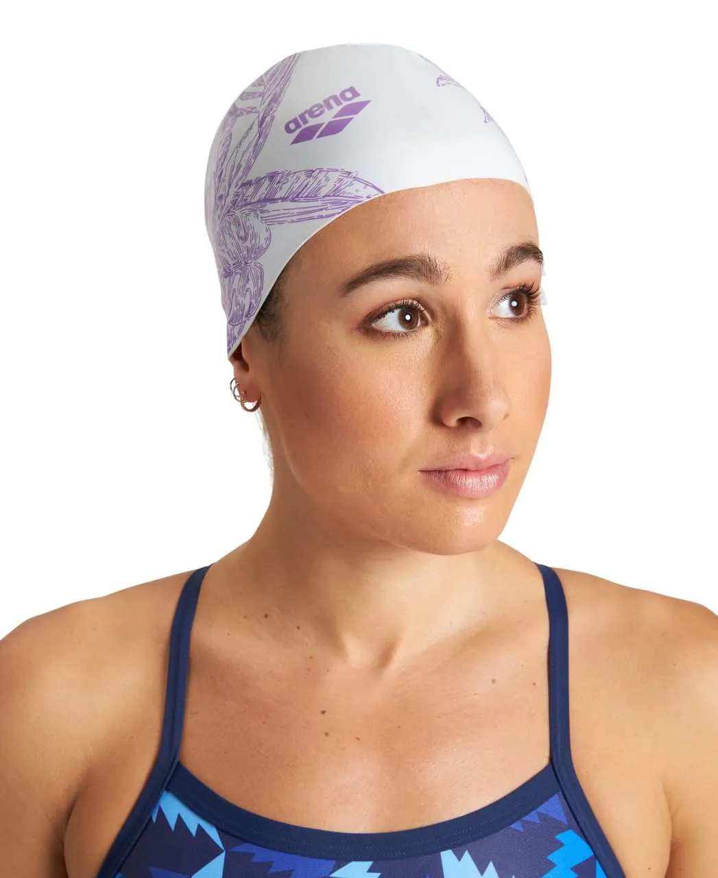 Arena Sirene Silicone cuffia nuoto capelli lunghi argento