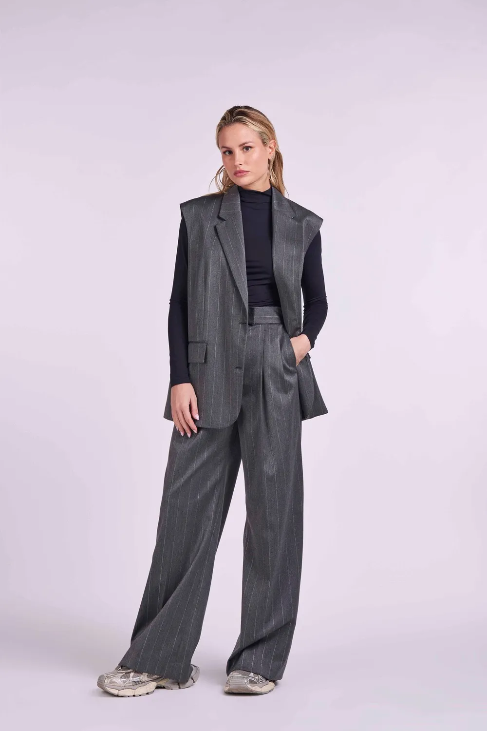 4 Giveness Celebrated gilet donna gessato taglia unica