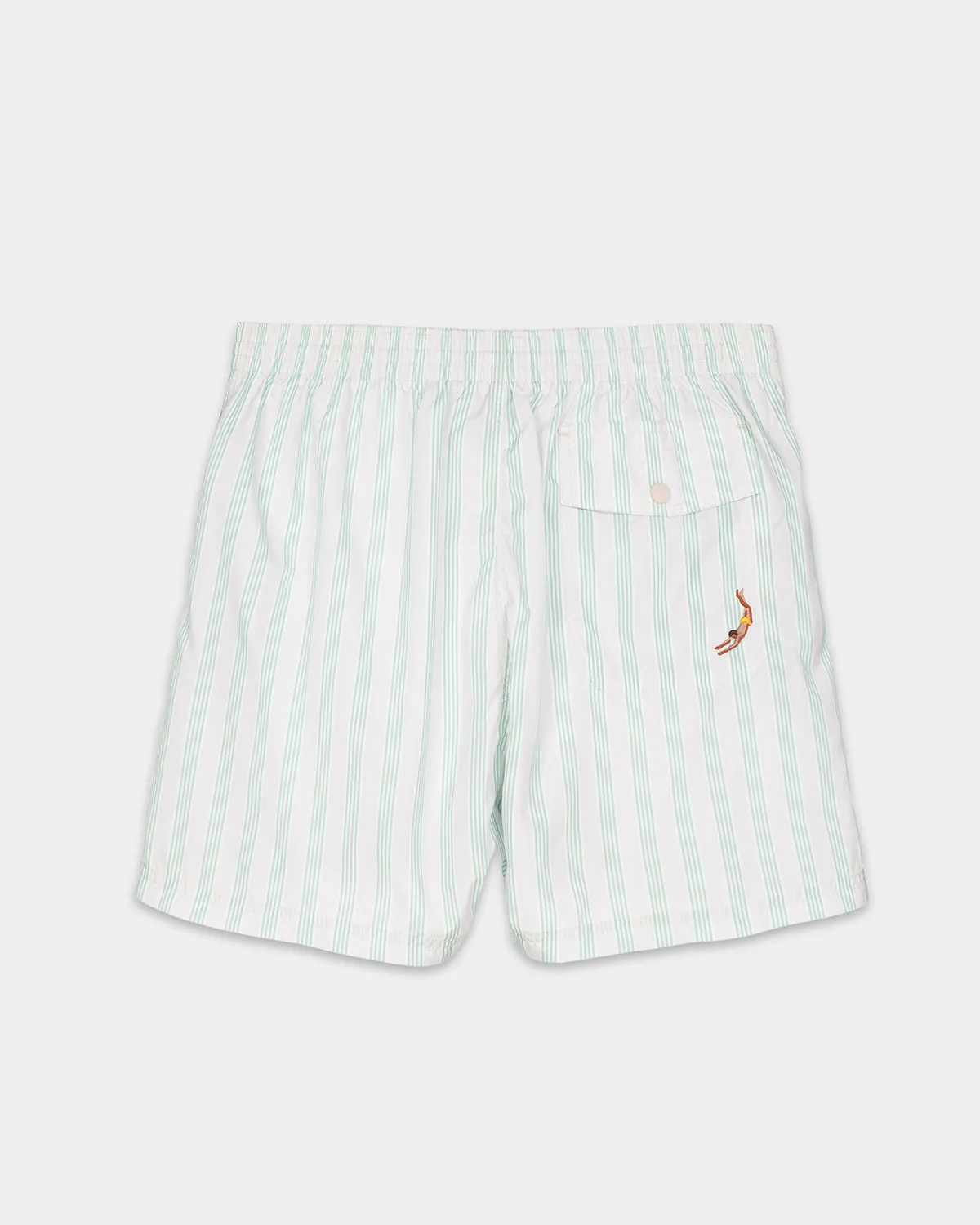 Mosso Sunwear Stripes boxer mare verde a righe con rete